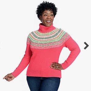 Women’s Christopher & Banks Pink Festive Turtleneck